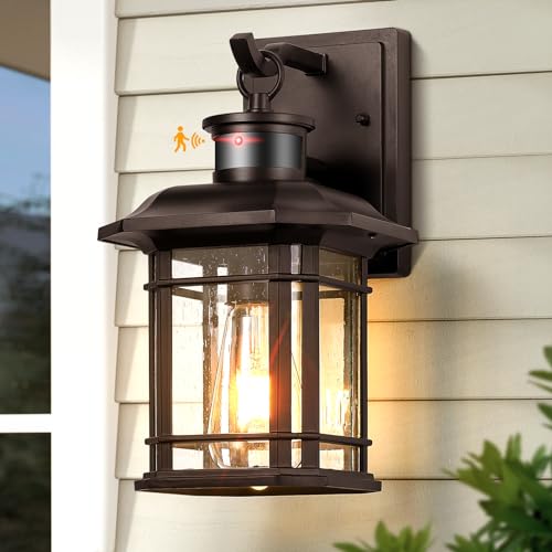Brown Motion Sensor Outdoor Light Fixture