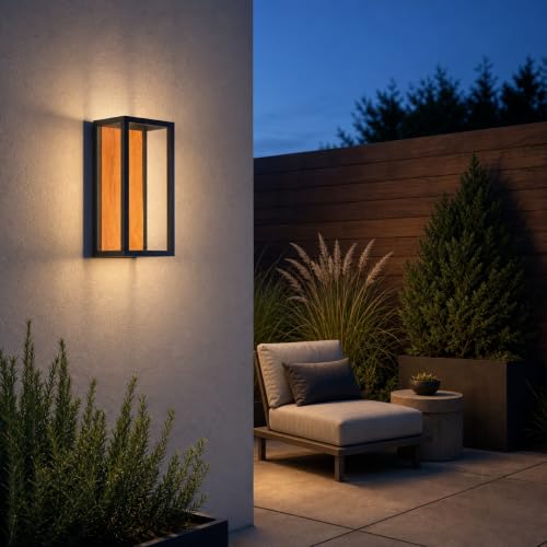 Dusk to Dawn Outdoor Wall Light (Walnut Brown)
