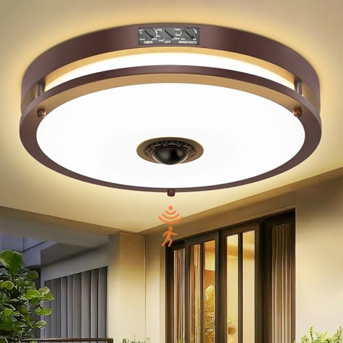 12" LED Motion Sensor Outdoor Ceiling Light Porch Lamp