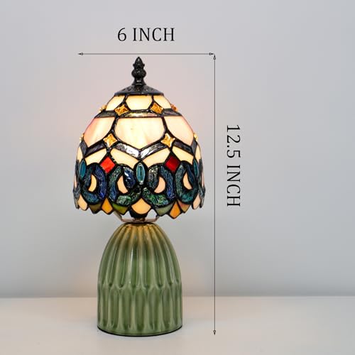 Tiffany Stained Glass Mushroom Table Lamp 12.5 Inch