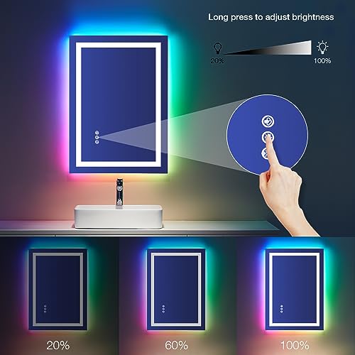 20"X28" RGB LED Bathroom Mirror with Lights