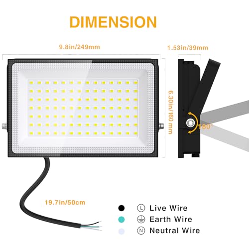 80W LED Flood Lights Outdoor (2 Count)