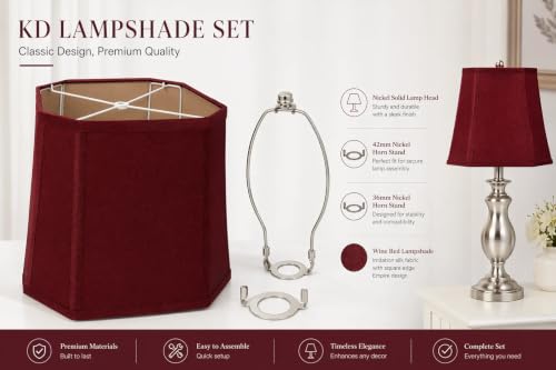10× 13 × 11Inch Wine‑Red Lampshade
