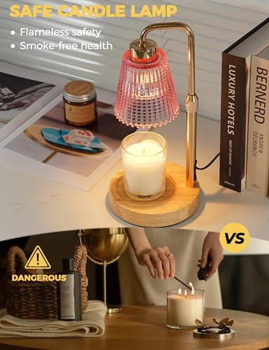 Pink Candle Warmer Lamp with 24h Cycle Timer