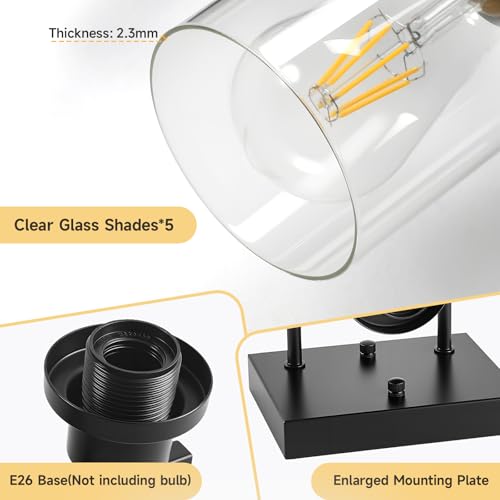 5 Light Black Bathroom Vanity Light