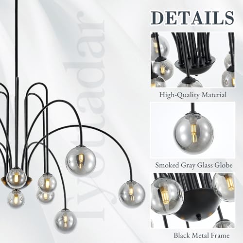 Large Black Sputnik Chandelier 12