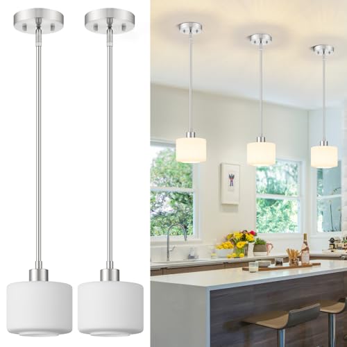 Milk Glass Pendant Lights Kitchen Island 2 Pack (2 Count)