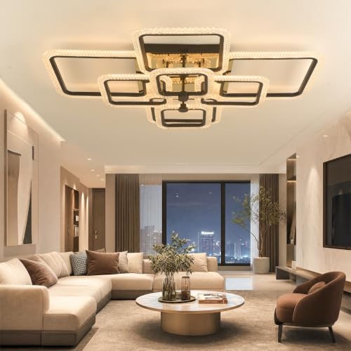 Black Square LED Ceiling Fixture