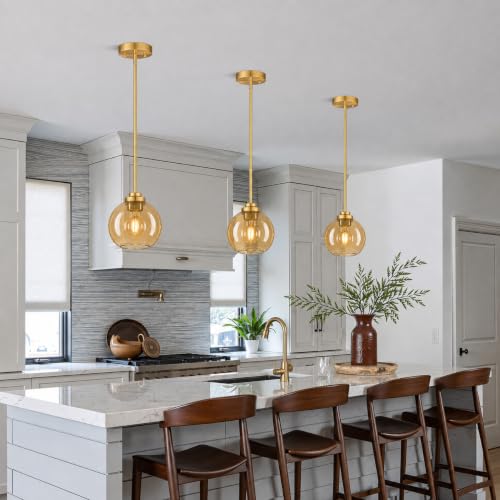 2 Pack Gold Globe Pendant Lights (2 Count)