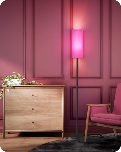 Dimmable Purple Floor Lamp for Living Room with Remote and Foot Switch