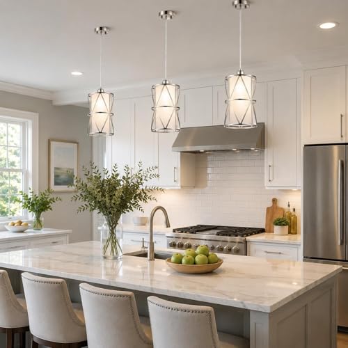 Pendant Lights Kitchen Island with Frosted Glass