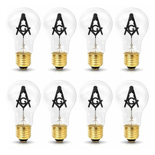 120V Freemason Square & Compass Masonic Light Bulbs (8 Count)