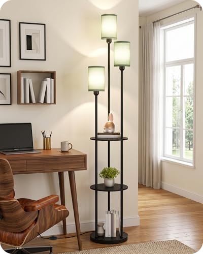 Floor Lamp with Shelves
