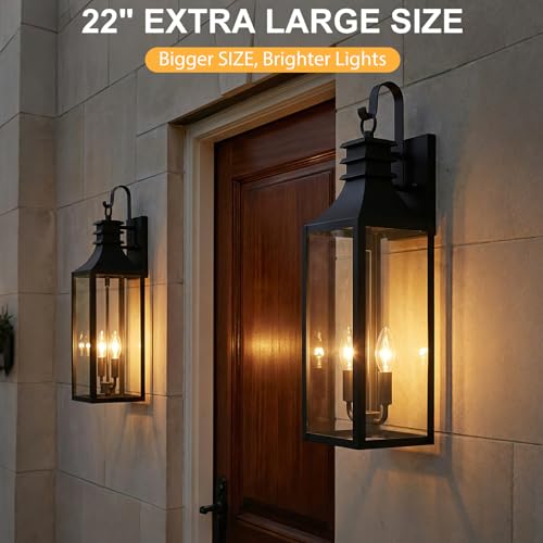22" Large Outdoor Wall Lights (2 Count)