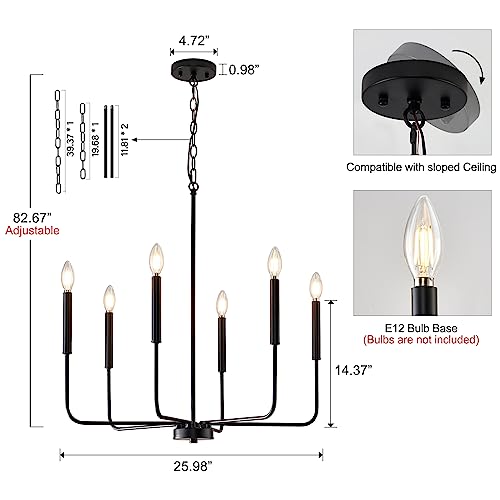 Modern Black Chandelier for Dining Room