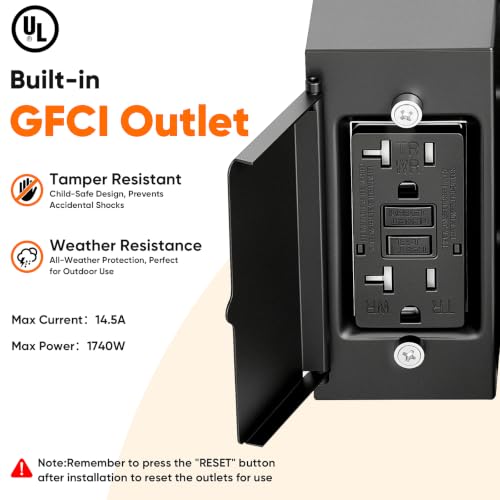 Motion Sensor Outdoor Wall Light with GFCI Outlet