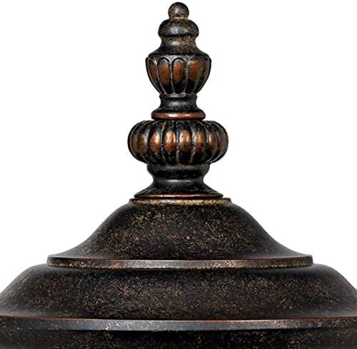 John Timberland Bellagio European Outdoor Post Light Fixture with Pier Mount Bronze 25 inch Tall Glass for Exterior House Porch Patio Outside Deck Garage Yard Garden Driveway Home Lawn Walkway