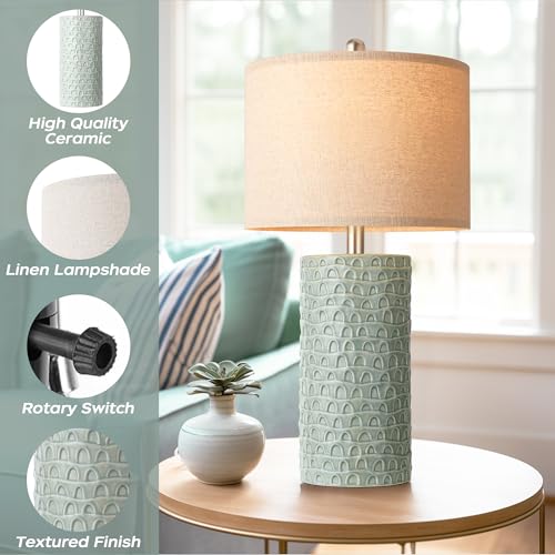 23" Modern Ceramic Table Lamp Set of 2 (2 Count)