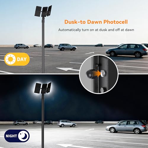 200W Upgraded LED Parking Lot Light with Photocell 30000lm 5000K