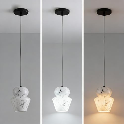 Industrial Pendant Light with Glass Shade Matte Black Pendant Lighting Adjustable Industrial Retro Style Hanging Light