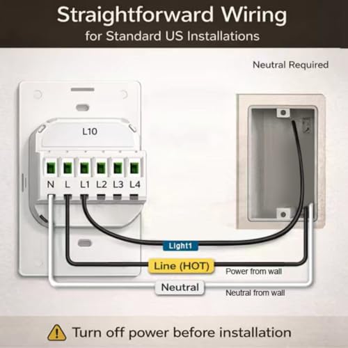 L10 Smart Dimmer Switch with 4.5" LCD Touch Screen
