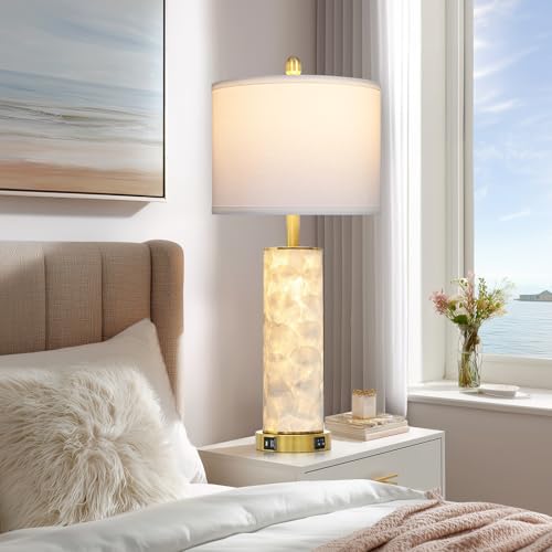 29" Coastal Seashell Table Lamp for Living Room Set of 2 (2 Count)