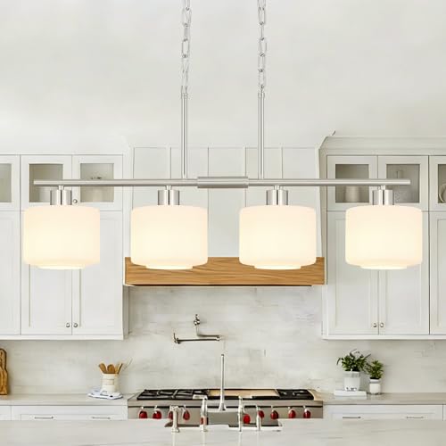 4 Light Brushed Nickel Kitchen Island Lighting