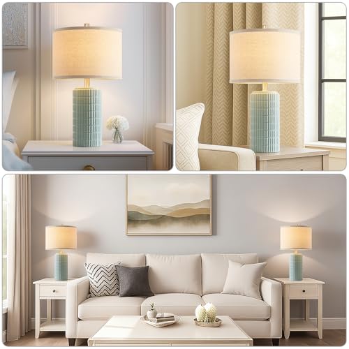 23" Set of 2 Modern Ceramic Table Lamps for Living Room (2 Count)