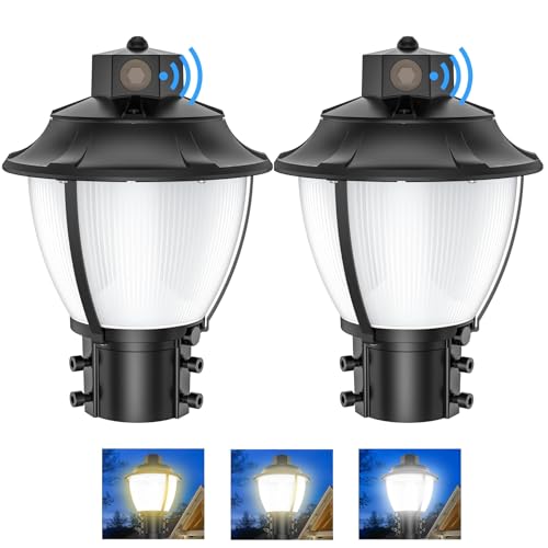 2Pack Post Top Light with Dusk to Dawn Photocell 60W