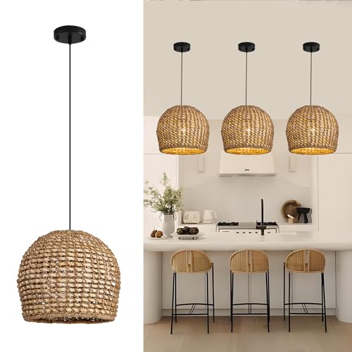13.8" Rattan Pendant Light
