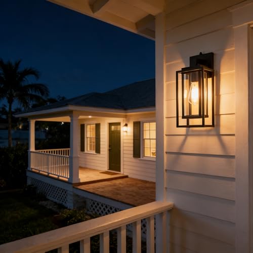 14" Dusk to Dawn Double Cage Outdoor Wall Light