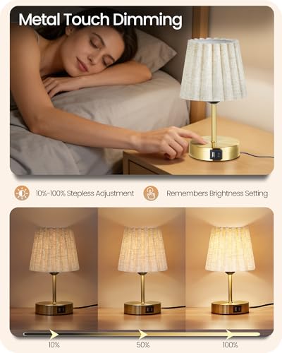 Small Bedside Table Lamps Set of 2 (2 Count)