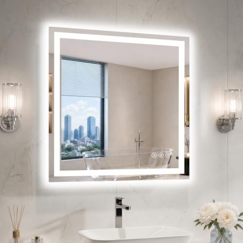 28"x28" LED Bathroom Mirror with Lights