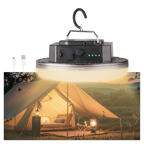 Transparent 5000LM 3 Color Light & Stepless Dimming 40W Camping Tent Light