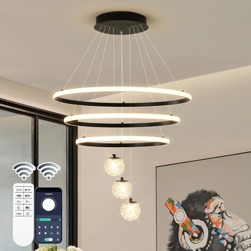 LED Modern 3 Ring Chandelier