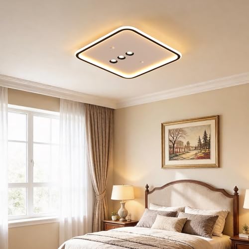 Square Diamond LED Ceiling Light with 3 Spotlights