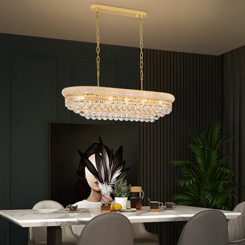 Gold Crystal Chandeliers for Dining Room