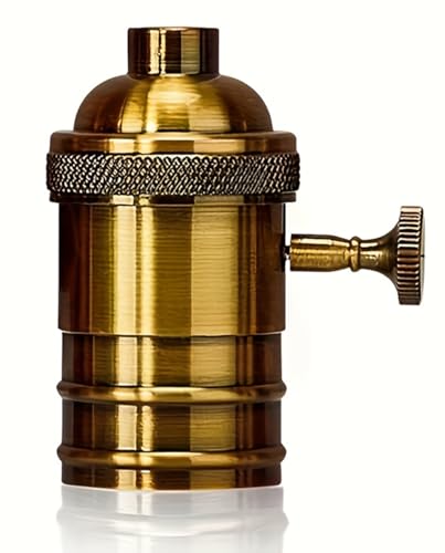 3 Pack Gold E26 E27 Edison Vintage Lamp Socket (3 Count)