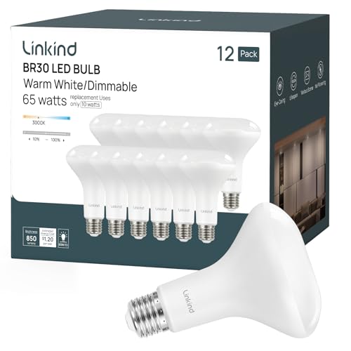 12 Pack BR30 LED Flood Light Bulbs Indoor (12 Count)