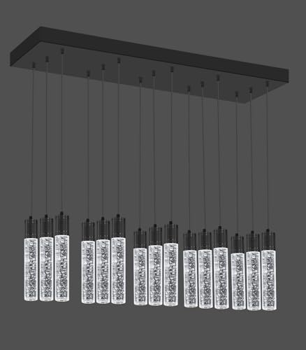 15 Lights Modern LED Pendant Lighting Fixture for Kitchen Island Crystal Chandelier Light Fixtures for Dining Room