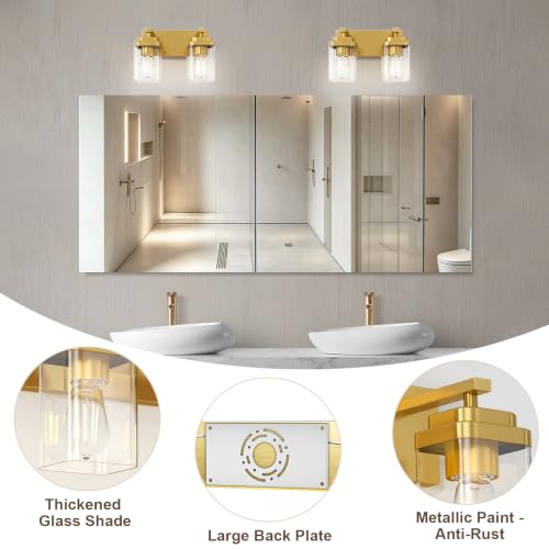 Brushed Gold Bathroom Light Fixtures
