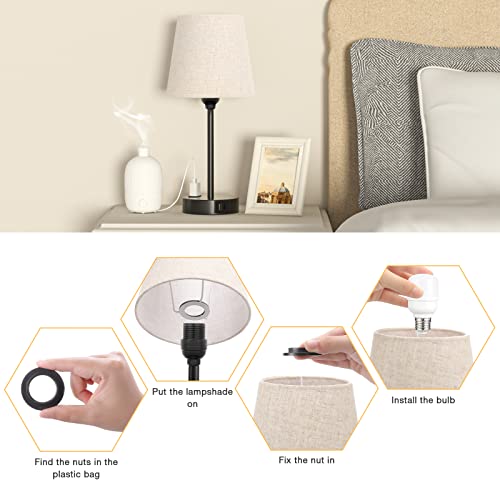 Bedside Table Lamps Set 2 for Bedroom (2 Count)