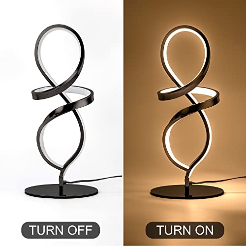 Modern Small Table Lamp with LED Spiral Design