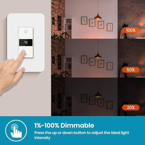 Smart Dimmer Switch 2Gang Digital Display Single
