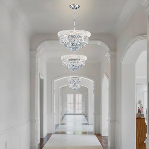 Chrome Crystal Chandeliers for Dining Room