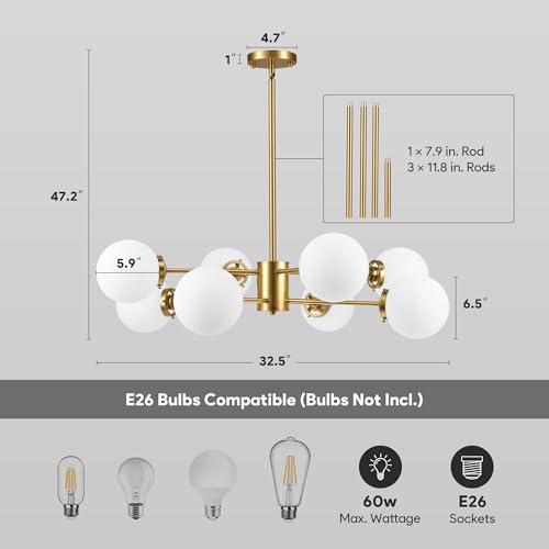 8 Light Sputnik Chandelier
