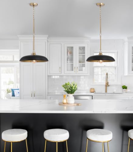 18'' Pendant Light Black Gold Dome E26 Dining Bedroom