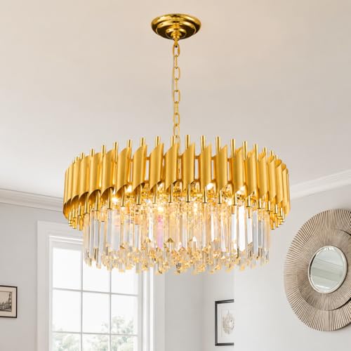 Gold Crystal Chandelier Round Chandeliers 24" with 5