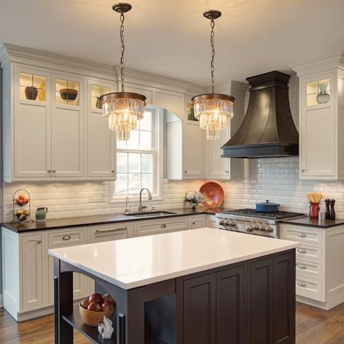 Small Vintage Crystal Pendant Light