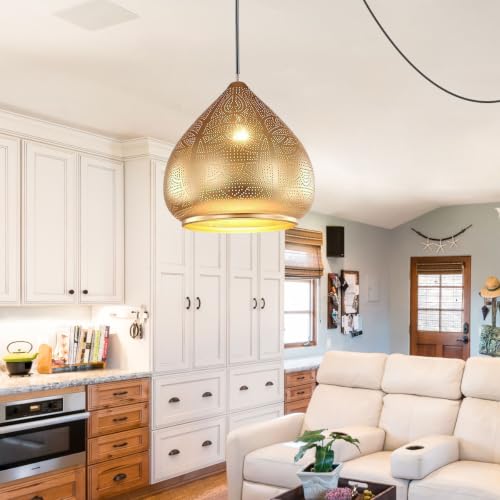 Retro Hanging Pendant Light Plug in Cord Moroccan Hanging Lamp